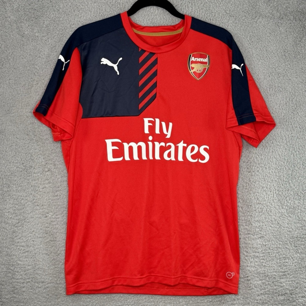 FC Arsenal London 2016/2017 Training Jersey Puma Size Large Logo Red Patch Blank